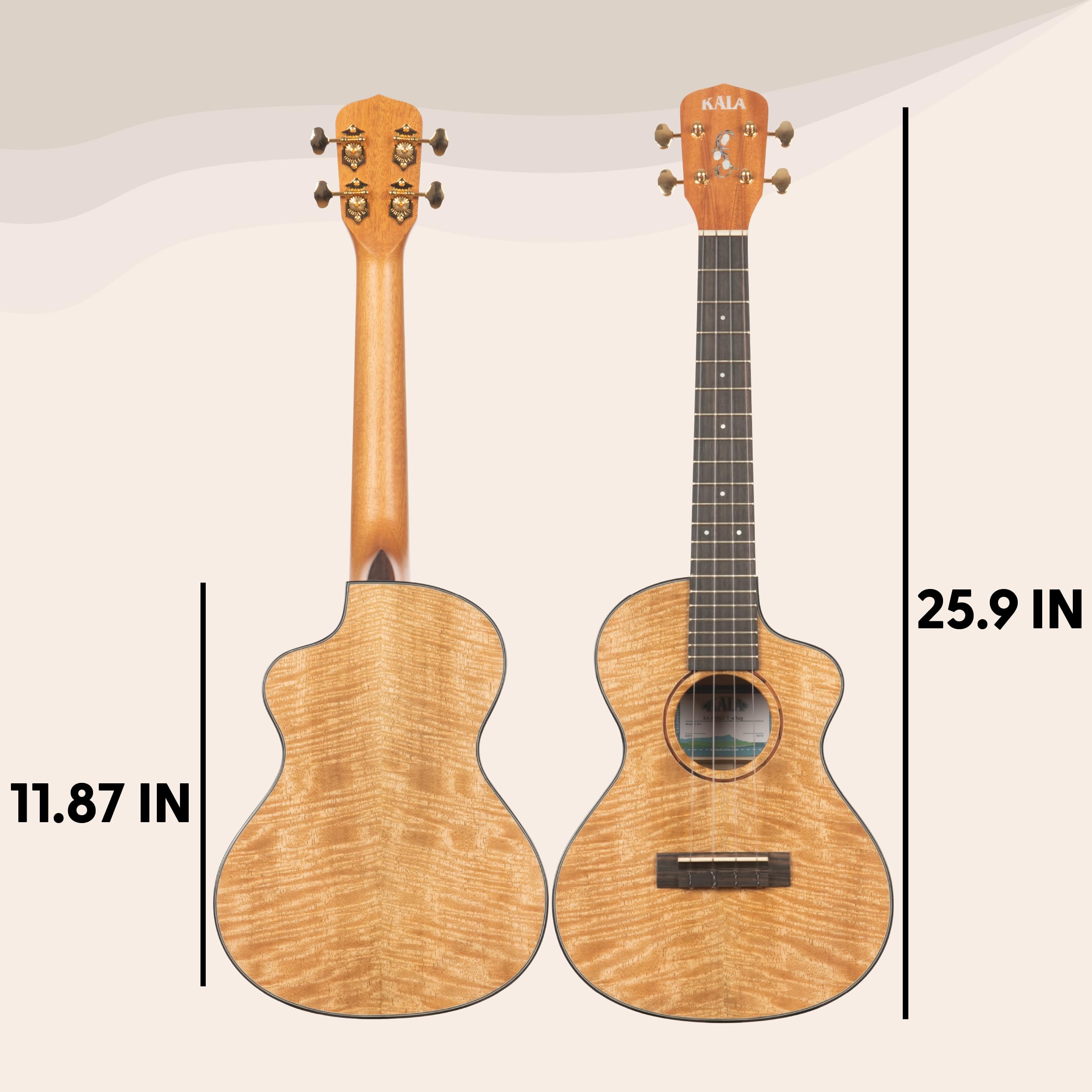 Kala Brand Music Co. Metropolitan Ukulele 4 corde dritte naturale tenore (KA-MNGG-T-W-Bag)