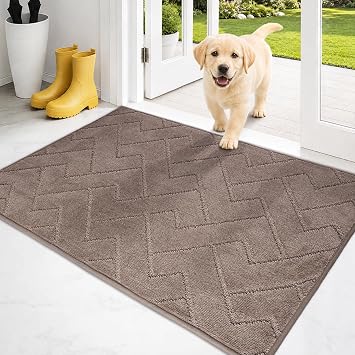 PURRUGS Dirt Trapping Door Mat Indoor Entrance, 24" x 35.5", Grayish Brown