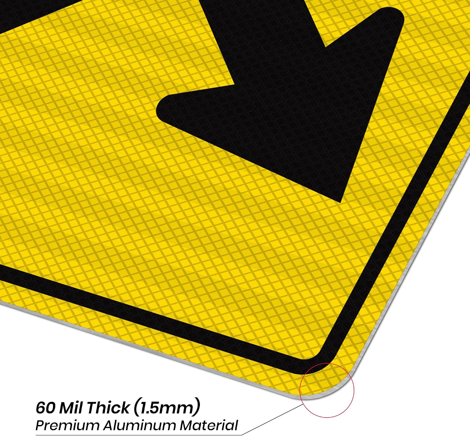 2 Pack Right Turn Ahead Warning Sign 12" x 12" Reflective Aluminum