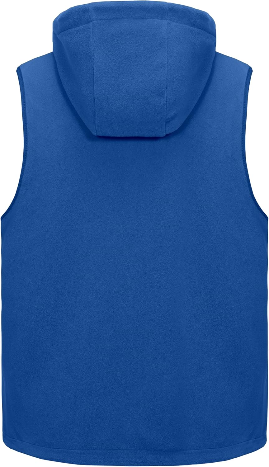 Little Donkey Andy Men's Reversible Fleece Vest Lightweight Warm Sleeveless Jacket with Hood for Hiking Walking Travel - Image 6