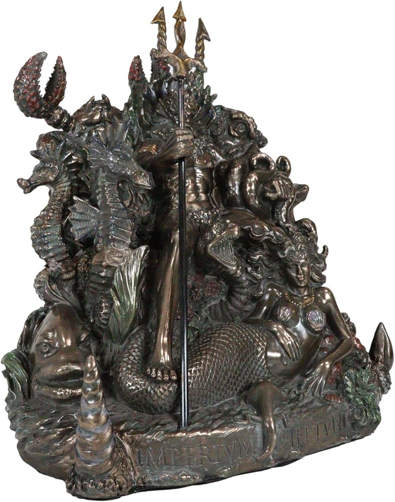 Amazon.co.jp: Ebros ギリシャ神話 海の神 ポセイドン トライデント像