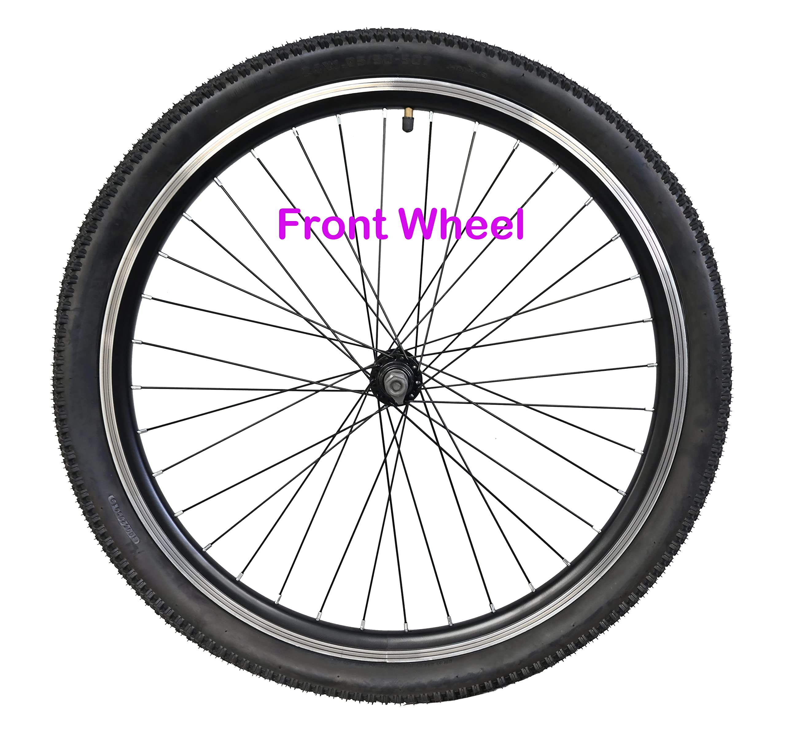 Adults Trike Wheels, Double Wall Alloy Rim, 36x13G Black Spoke with Tire and Tube for 15mm Axle