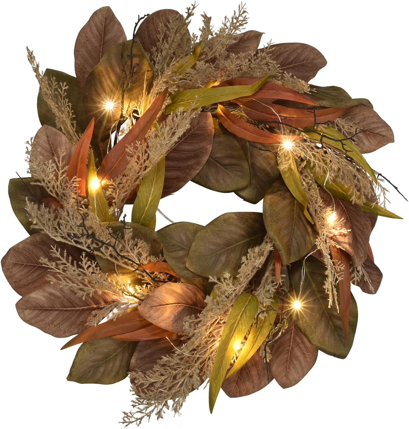 Christmas Wreaths with Led for Front Door Outside Decor, 24