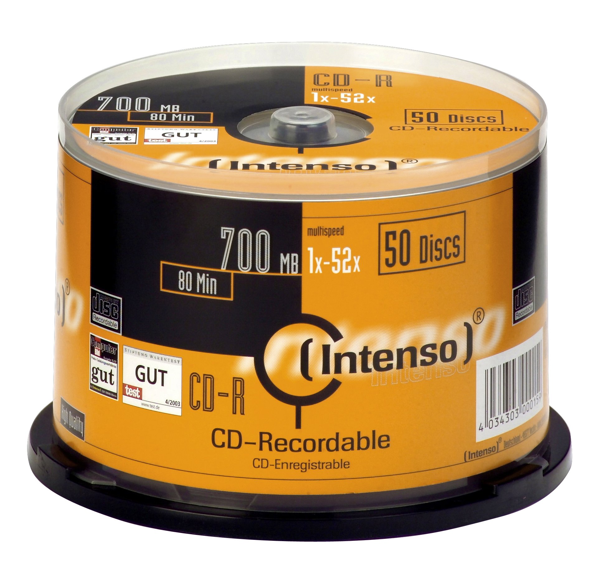 Intenso 1001125 CD-R 52x 50 Pack Cakebox