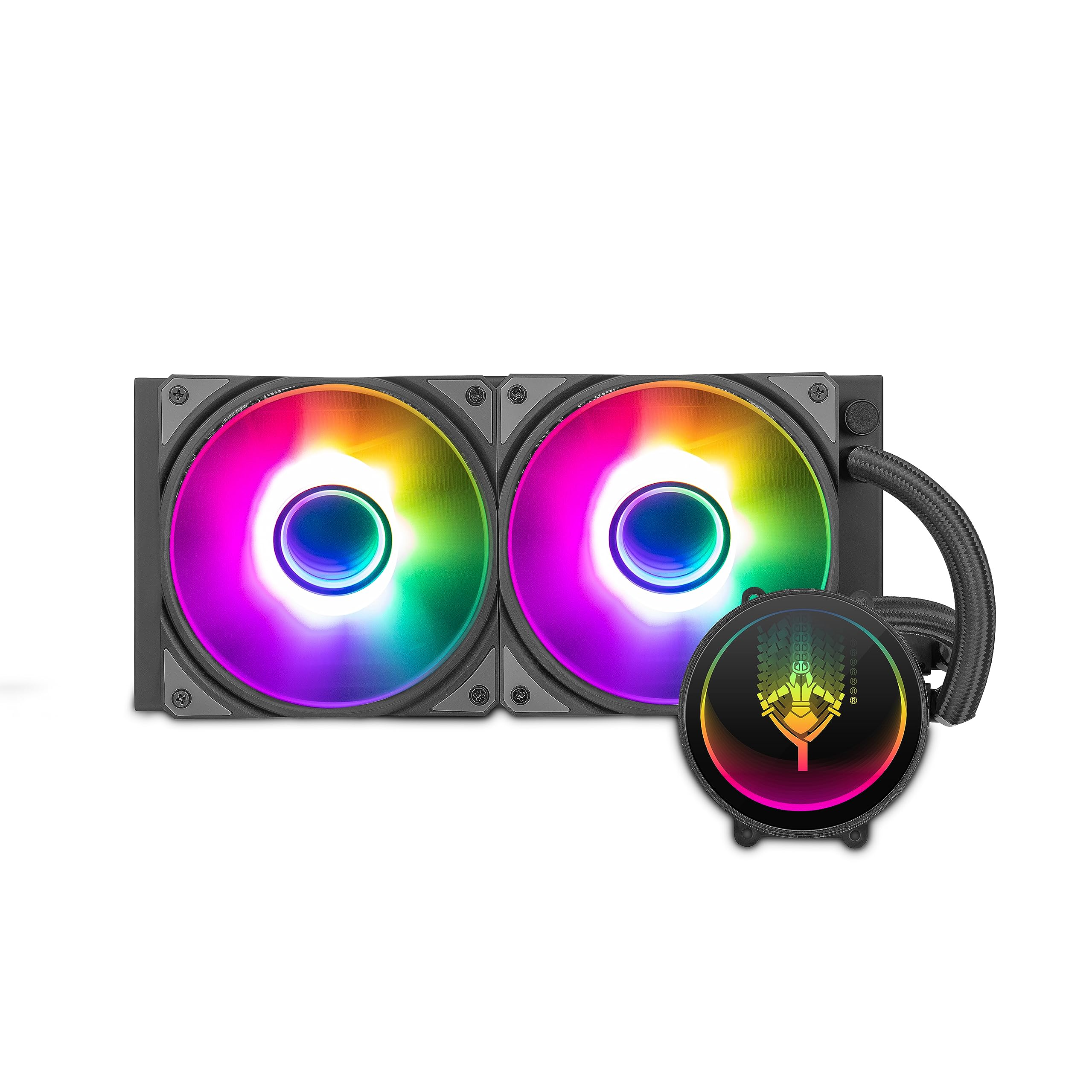Yeyian Sistema di Raffreddamento Liquido AIO per CPU Intel AMD Serie PC Gaming per Computer Desktop Silenzioso PWM | 2 Ventole ARGB 240 mm | 2000 RPM | (Nuovo 2024)