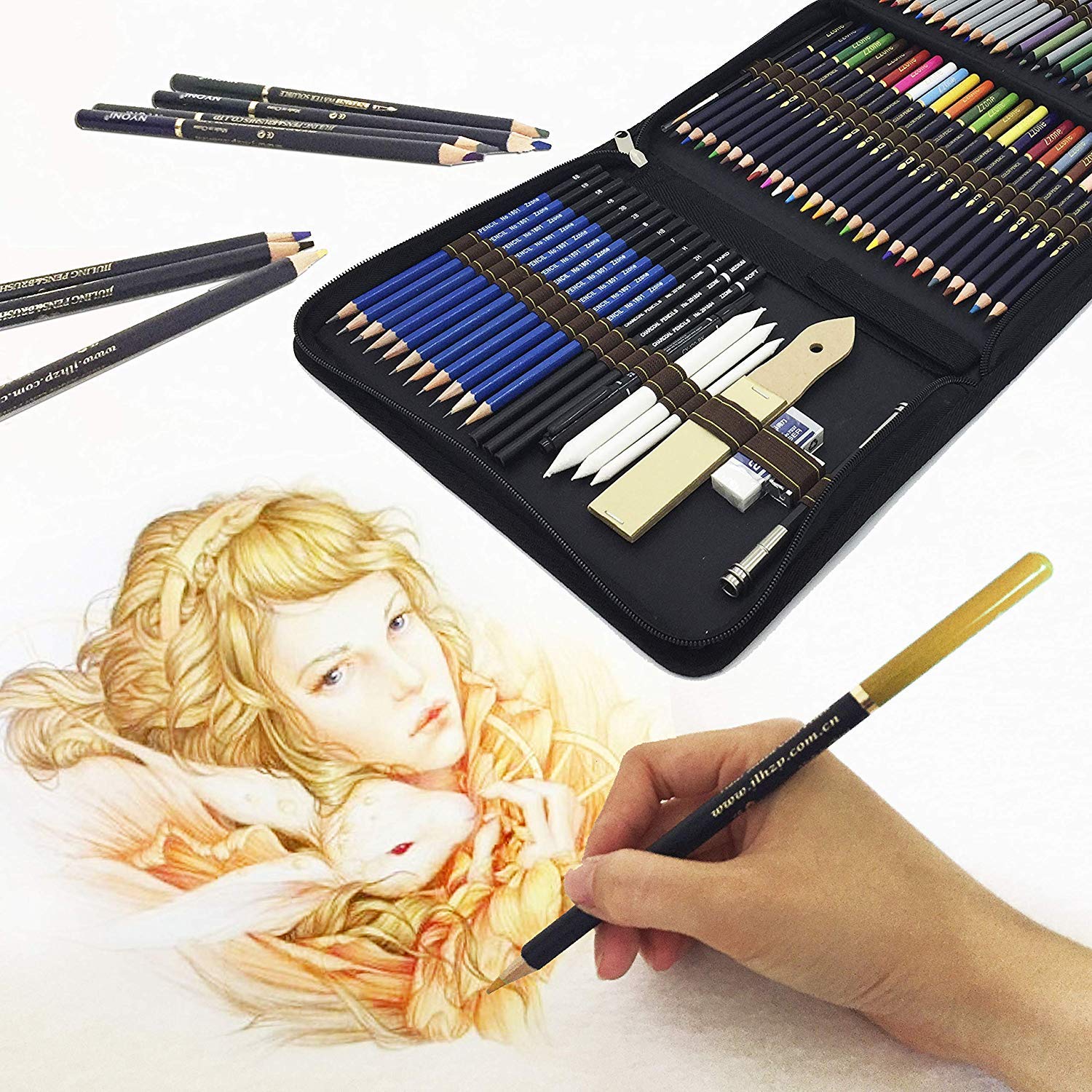 Buy ZZWOND Drawing Pencils For Artists,72 Piece Kit Sketch Pencils and