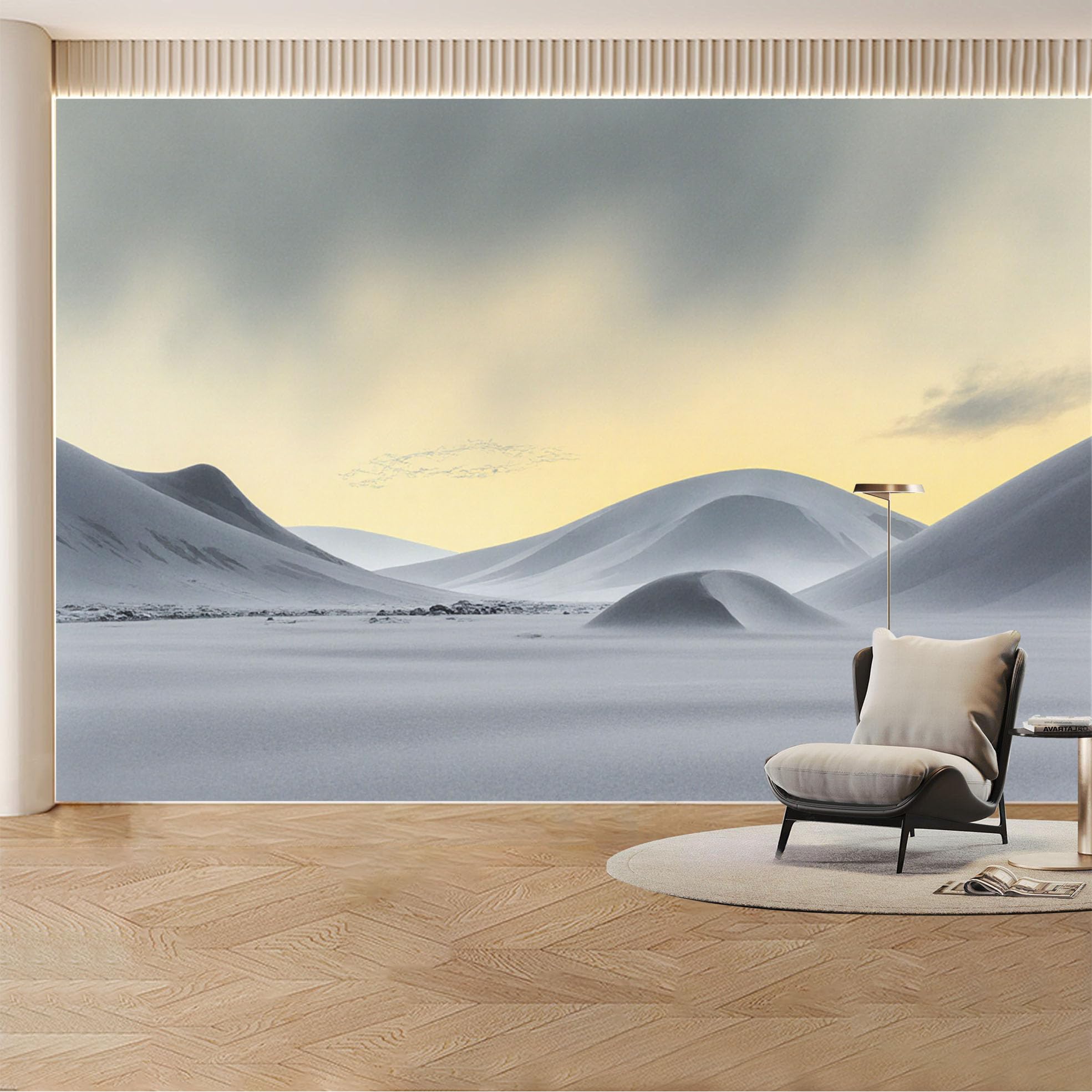 Custom Wall Mural Wallpaper Desert Sand Dunes Landscape Nature 3D Effect Wall Decor Minimalist Sunset Removable SelfAdhesive Large Photo for Living Room， Bedroom， Office