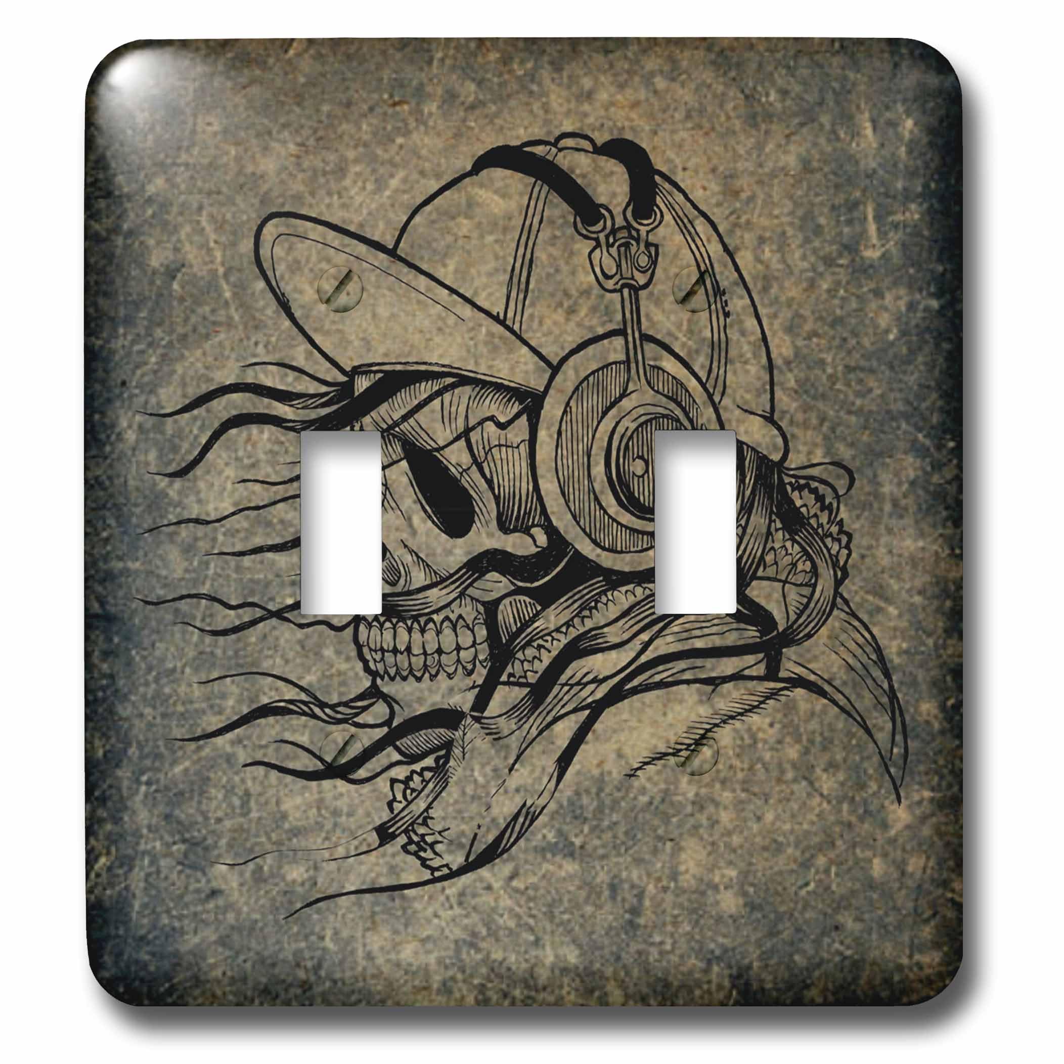 Interrupteur à baïonnette crâne moderne 3dRose LSP_236624_2 pour remplacer vos plaques ternes