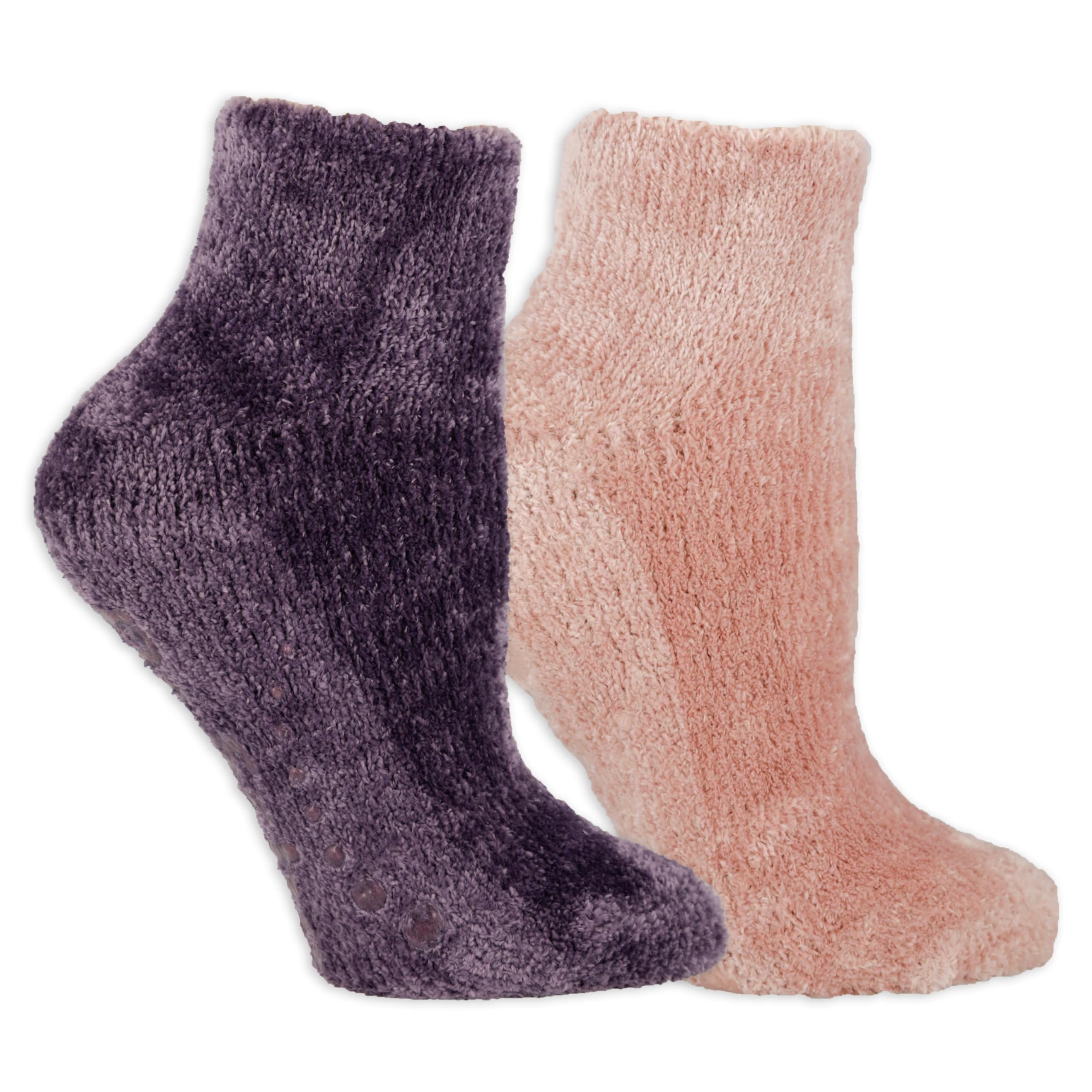 Dr. Scholl's Women's Low Cut Soothing Spa Socks-Lavender & Vitamin E Infused-2 & 3 Pairs-Bottom Grippers