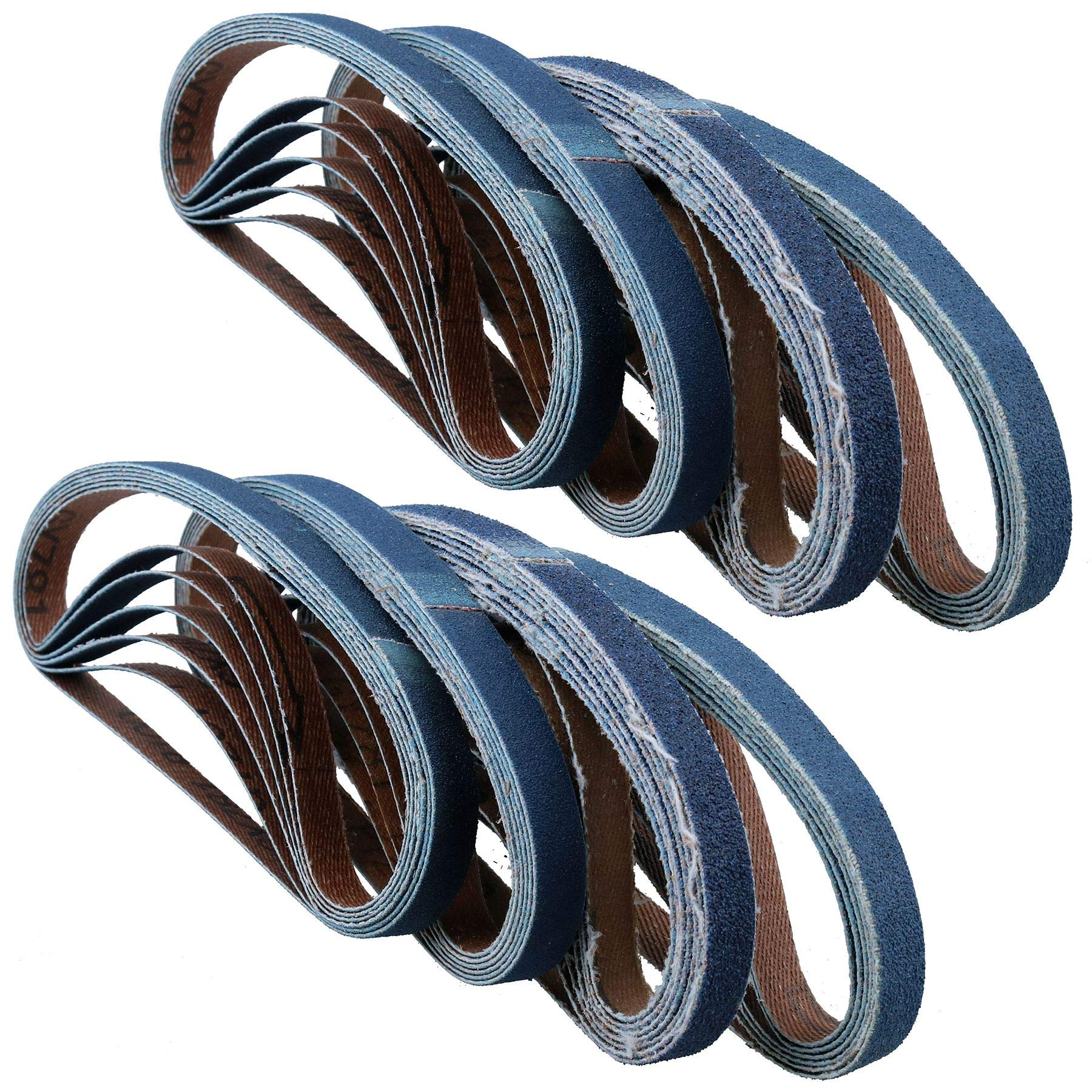 10mm Air Finger Zirconium Sander Sanding Belts 330mm x 10mm Mixed Grit 50pk