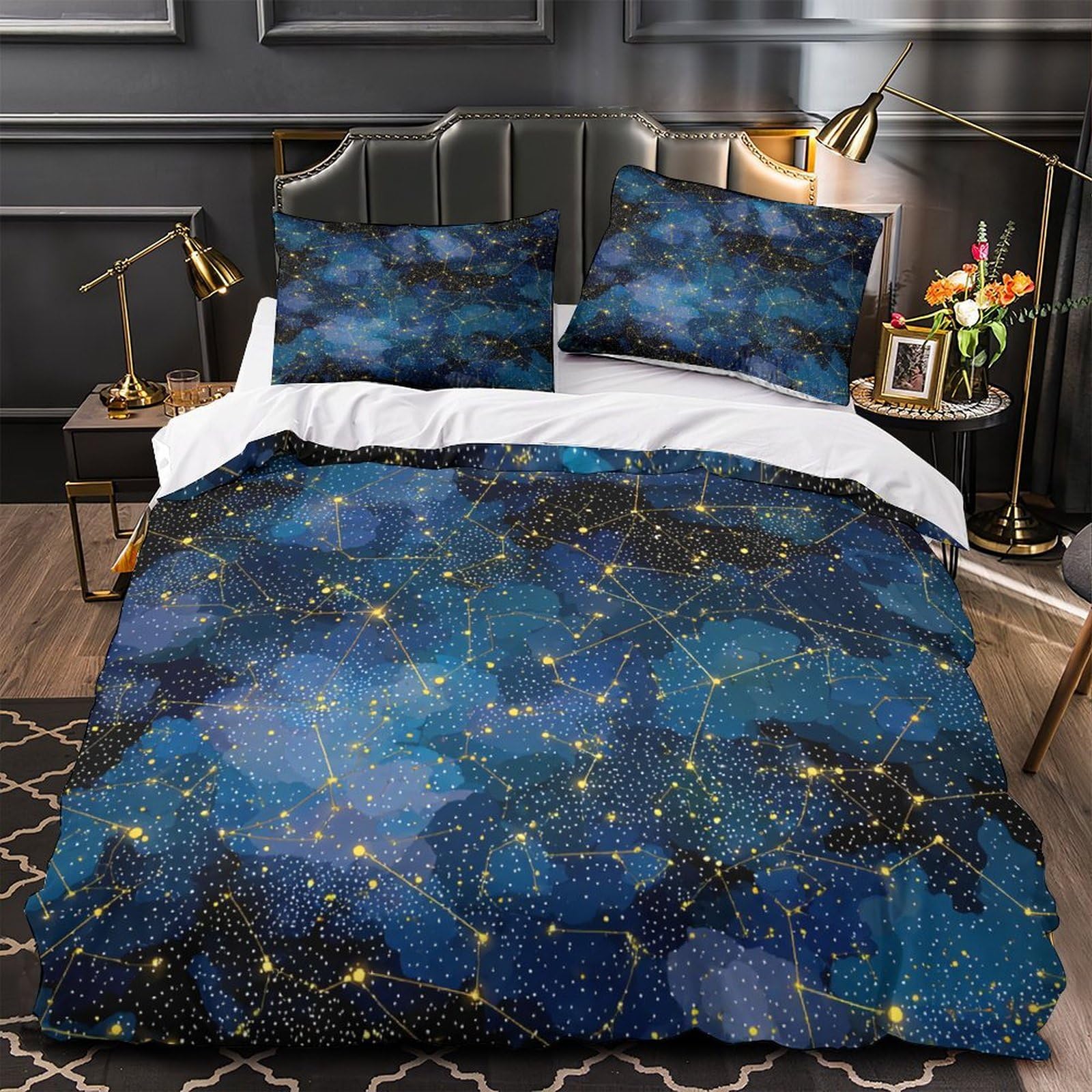 Housse de couette cosmique StarryNight pour une chambre parentale effet 3D unique
