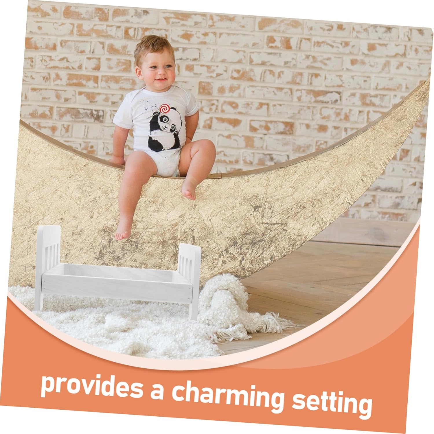 1pc Retro Photography Props Bed Vintage Distressed Design for Newborn Photography Versatile Use for Girls Boys for Photoshoots and Creative Posing