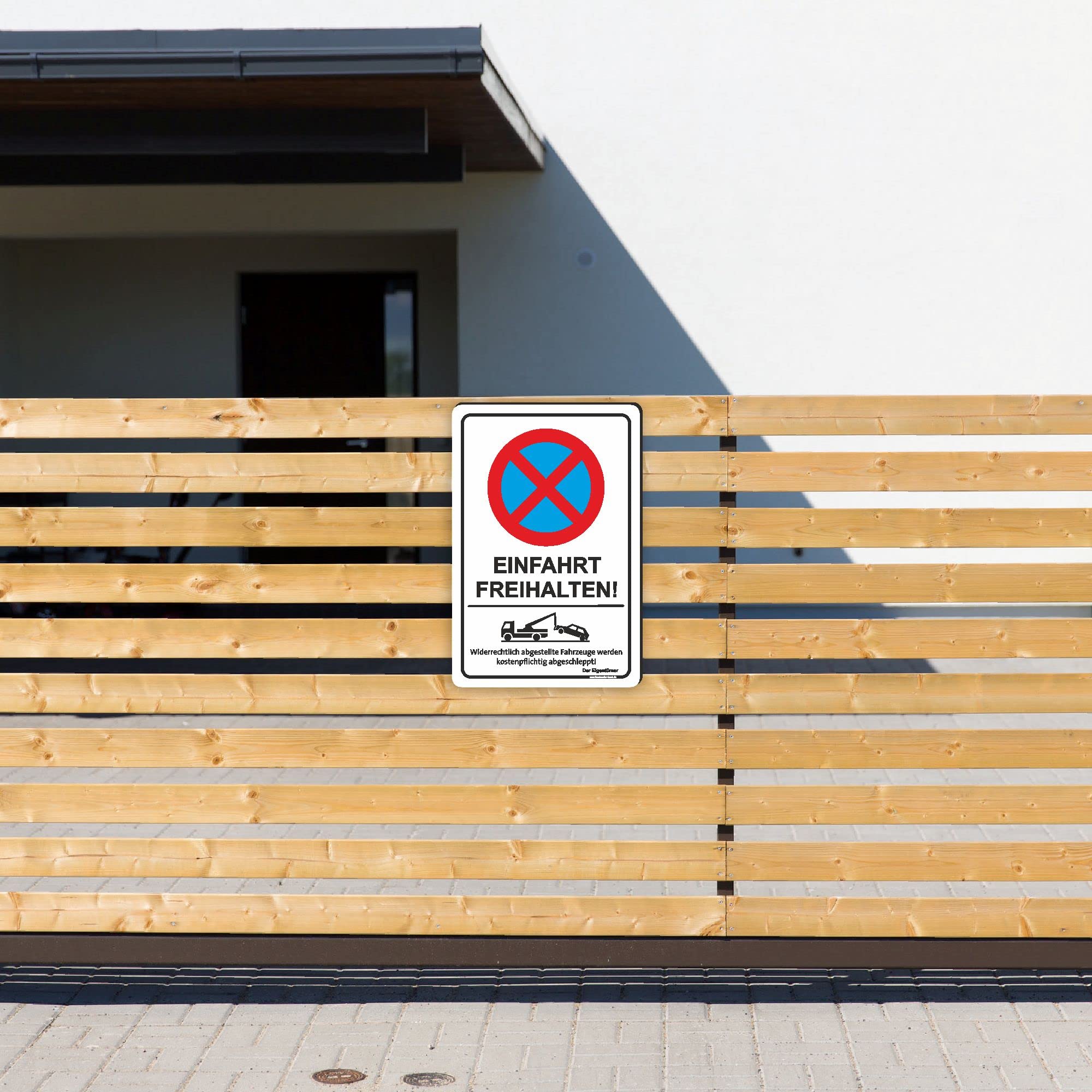 EINFAHRT FREIHALTEN - vorgebohrtes Parken verboten Schild - Schild mit Bohrlöchern zum Markieren vom absoluten Parkverbot/Parkverbotsschild (40x60cm Schild)