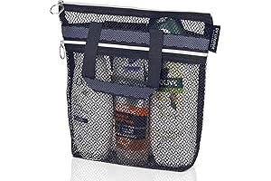 Mesh Shower Caddy Portable 10.2x9.9'' Shower Bag with Zipper & 2 Pockets