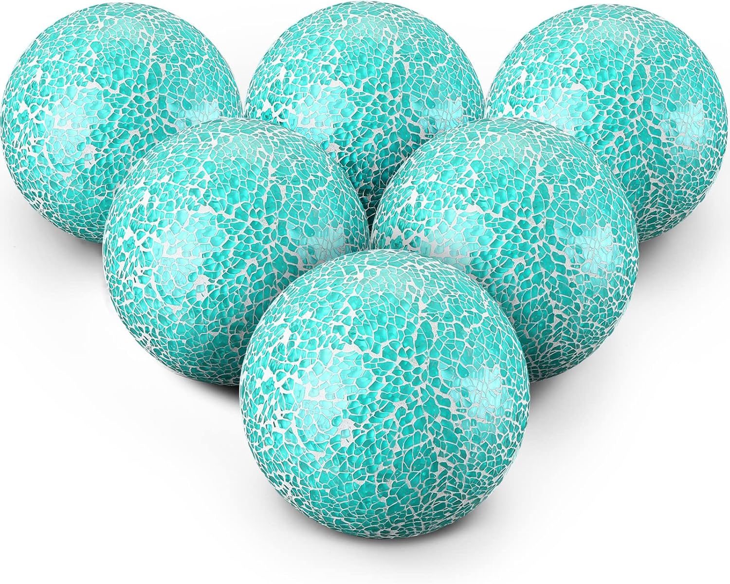 6 Pieces 4 Inch Mosaic Sphere Balls Decorative Glass Balls