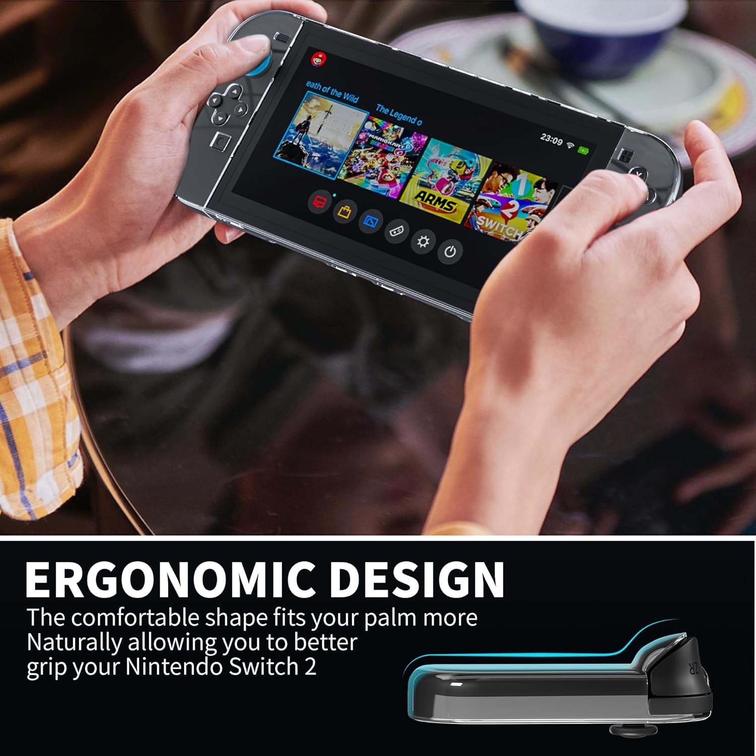 [Improved Version] Switch 2 Dockable Case, Clear Protective Cover Skin Compatible with Nintendo Switch 2 2025 Console, Transparent Hardshell Easy to Switch 2 Charging Dock Docking - Image 8