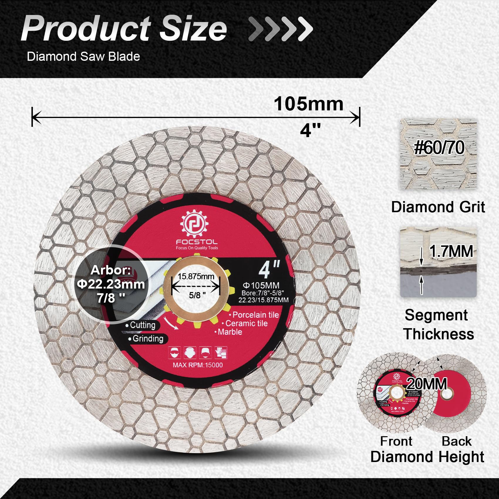 FOCSTOL Diamond Tile Saw Blade - Image 2