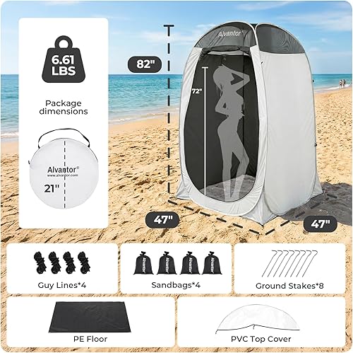 Miniatura 2 de Alvantor Shower Tent Pop Up Changing Room Outdoor Shower Enclosure Pop Up Privacy Shelter Toilet Tent Camping Dressing Portable Shelter Teflon