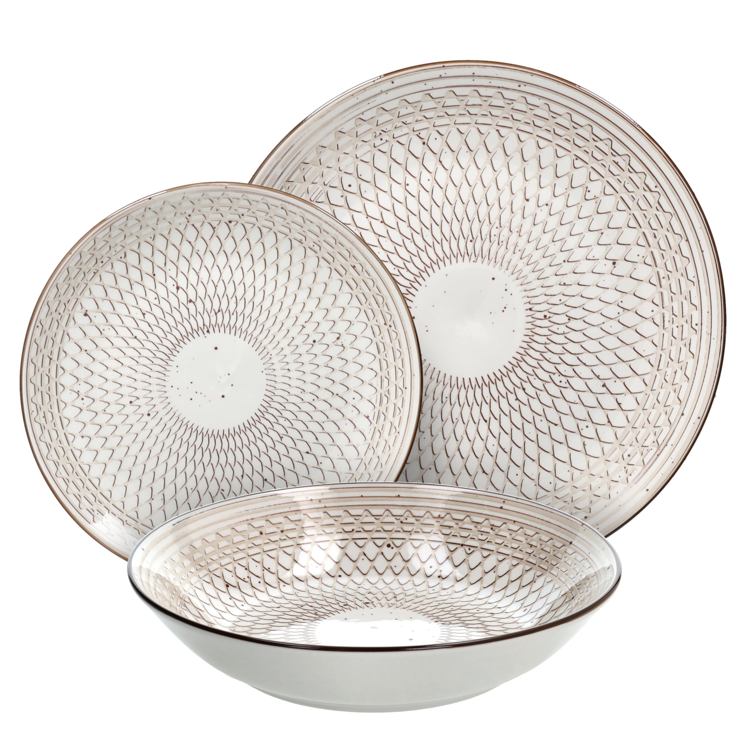 Tognana Shanty 18-Piece Dinner Set for 6 People, Porcelain, Brown