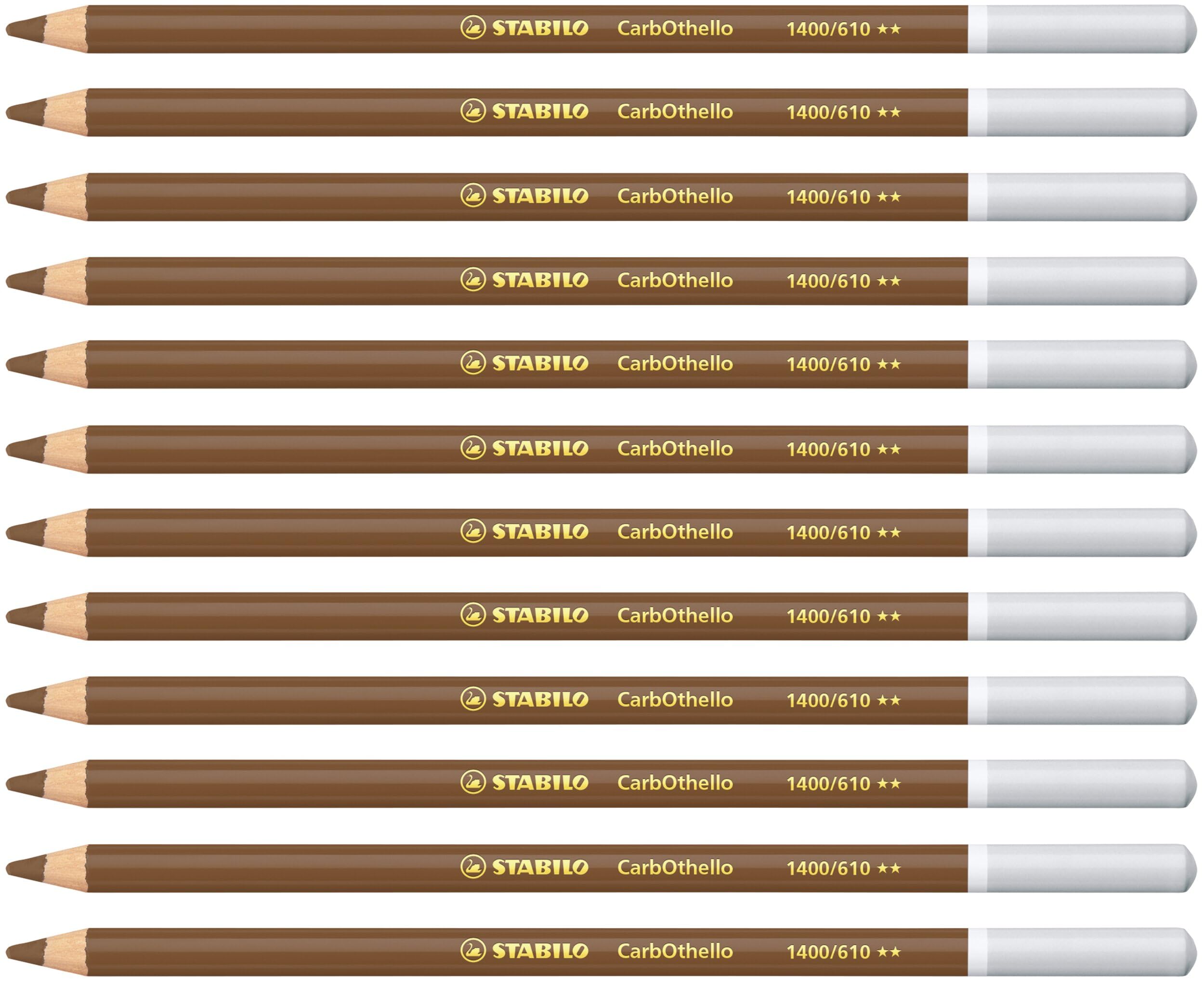 STABILO CarbOthello - Chalk-Pastel Pencil - Pack of 12 - Raw Umber