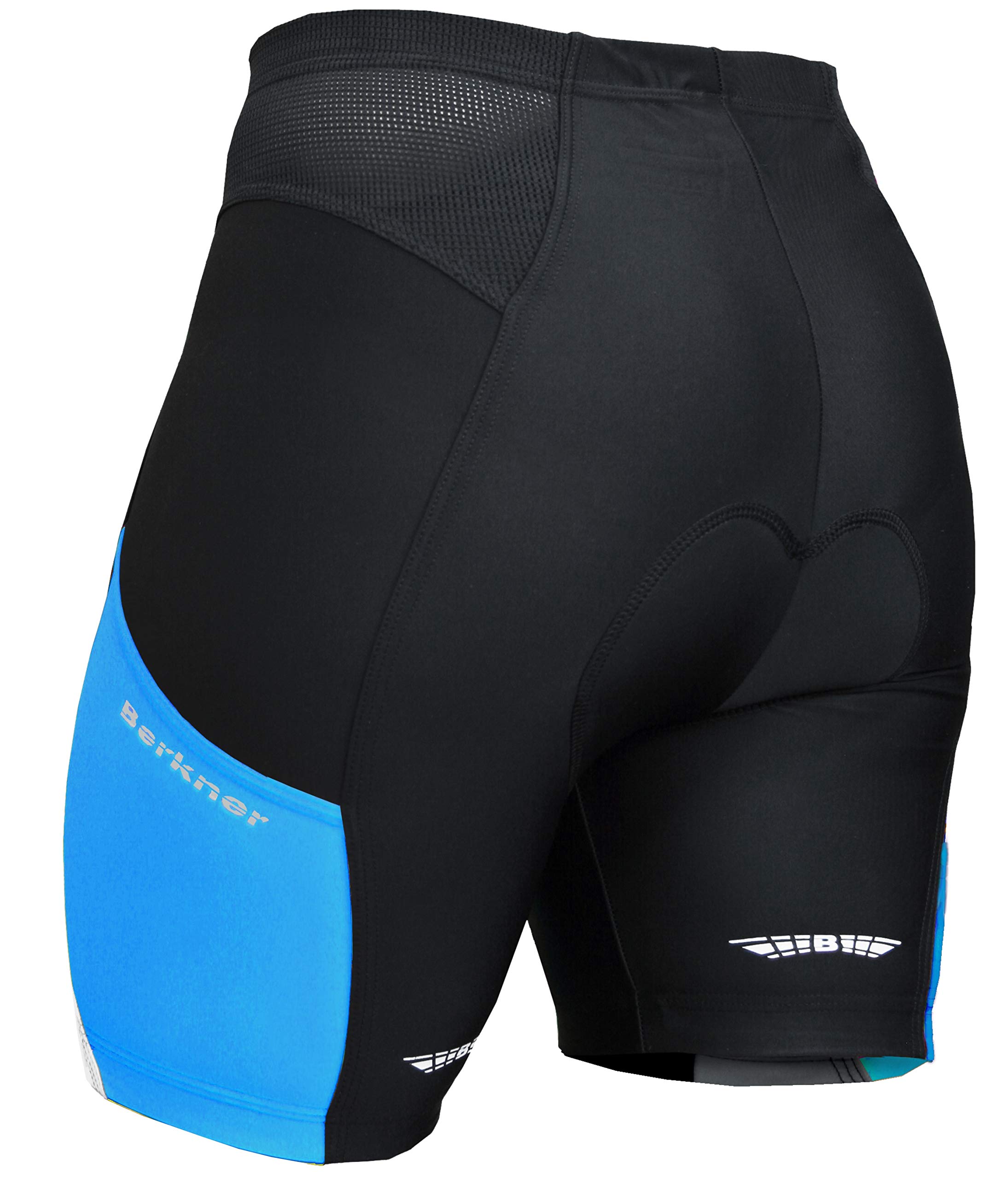 ANA, pantaloncini da ciclismo da donna con imbottitura in gel, Donna, Nero - blu - bianco, XL