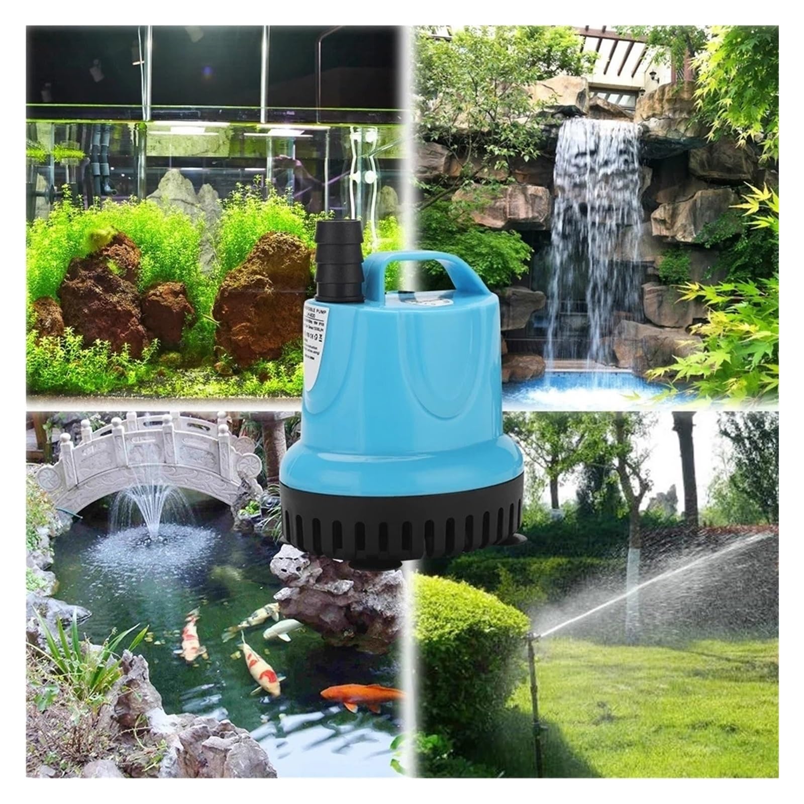 Pompa per acqua a membrana autoadescante Pompe di circolazione for acquari da 10/18/25/45/60/85/105 W, filtro, aspirazione dal fondo, pompa for acquario(10W-220V 50Hz)
