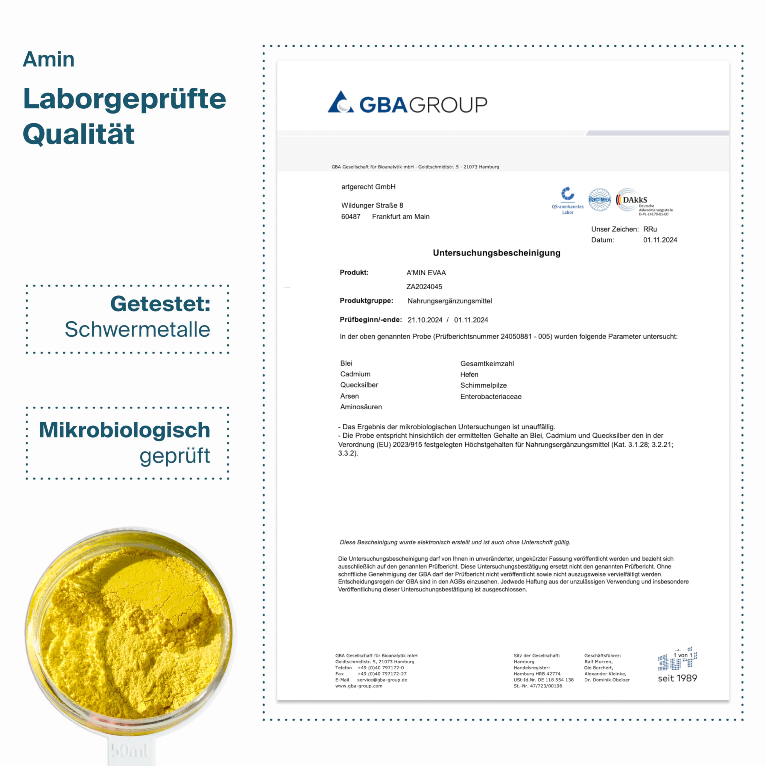 AMIN - Complexe d'acides aminés brevetés EVAA avec BCAA et EAA | 30 bâtonnets pratiques, Tropical | Idéal pour le développement musculaire et la régénération | Poudre de protéines 100 % végétaliennes
