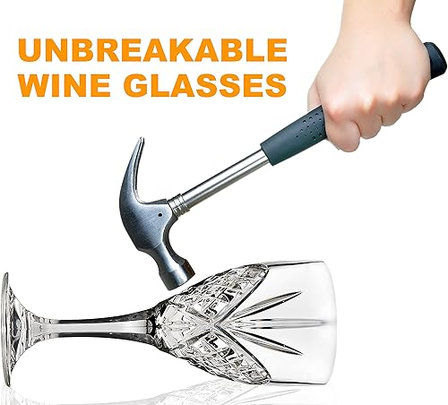 Miniatura 3 de Godinger Juego de 4 copas de vino tinto con tallo inastillables y reutilizables, acrílico sin BPA, colección Dublín, juego de 4