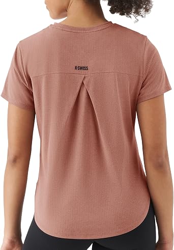 K-Swiss Workout Tops for Women - Short Sleeve Loose Yoga T-Shirts Breathable Running Athletic Tee Shirts