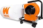 WEN DC3401 5,7-Amp 660 CFM Collecteur de poussières avec 12-Gallon Sac et mur en option, noir
