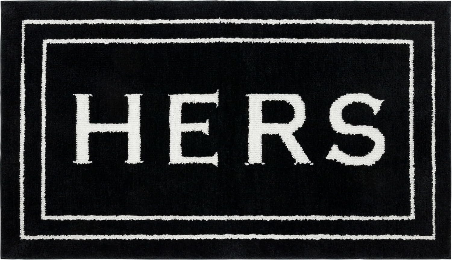 Mohawk Home Hers Casual Novelty; Solid Black 1' 5" X 2' Bath Mat Perfect for Bathroom