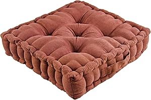 Home-X Tufted Chair Assist for Elderly - Brown Square Seat Cushion