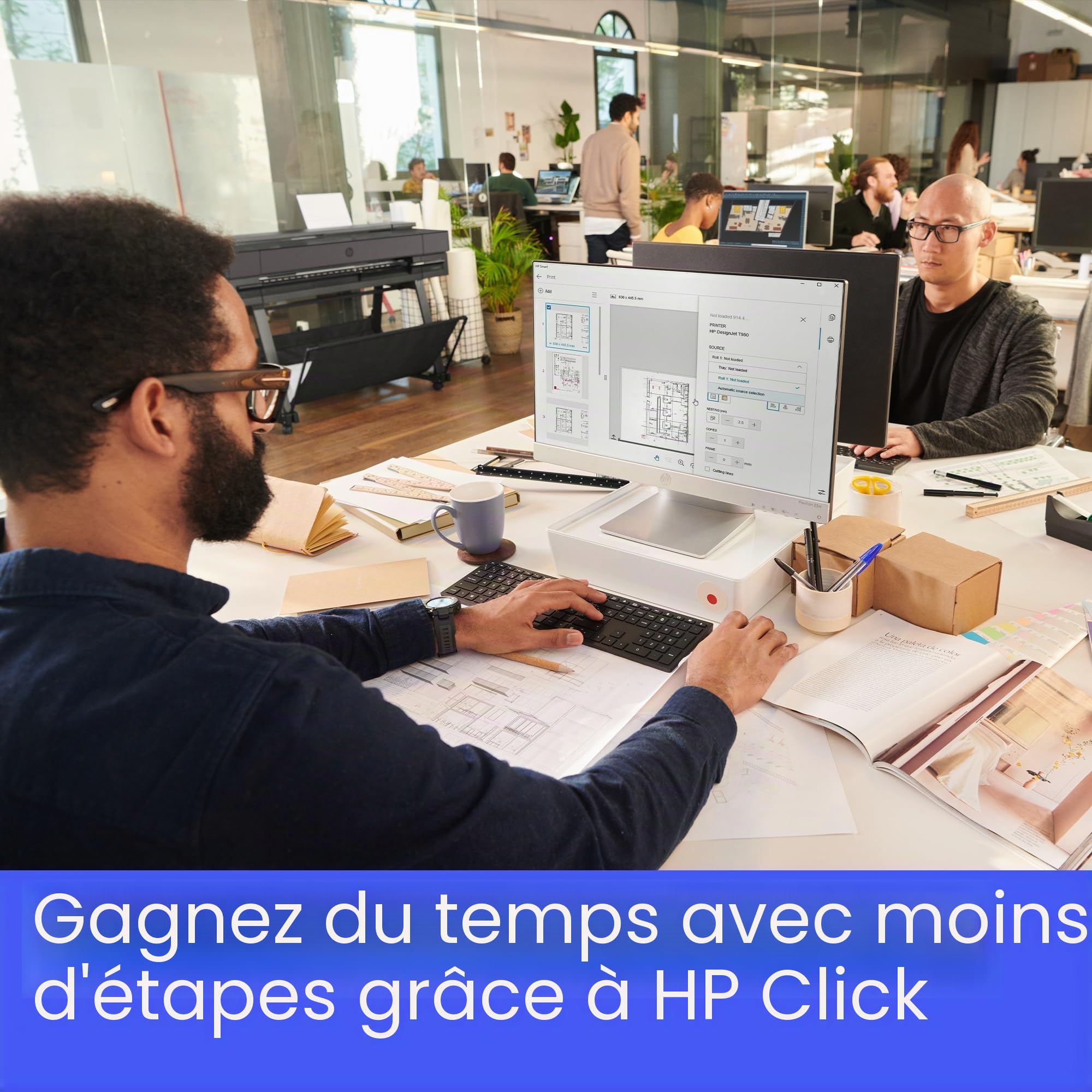 HP DesignJet T850 de 91 cm (2Y9H0A), Imprimante Grand Format, Traceur, Standard A4-A0, 90 Impressions A1/h, Wi-FI, Ethernet, USB, 2400 x 1200 dpi, Encres Flex Tech, Garantie 2 Ans, Click, Noir