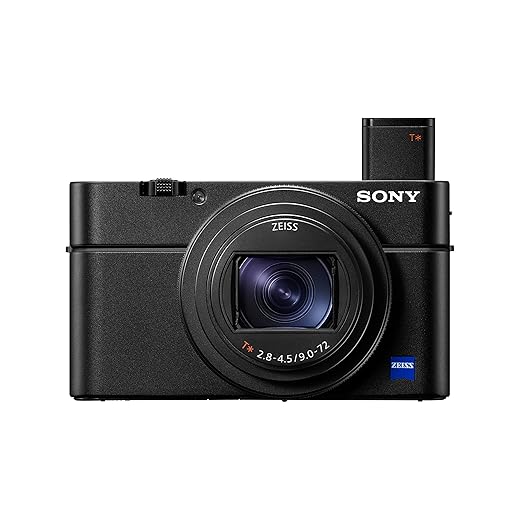 Sony RX100 VII – Premium Compact Camera (1" Sensor, 4K Video, ZEISS 24-200mm F2.8-4.5 Zoom, Human & Animal Eye Autofocus, Tilting Screen – Ideal for Travel, Vlogs & Action)