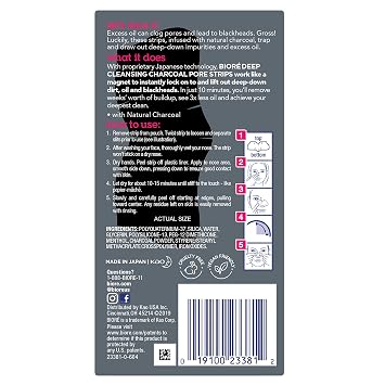 Biore Nose+Face 24ct Pore Strips with Biore Charcoal 18ct Nose Strips