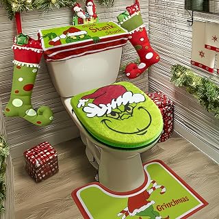 Christmas Decorations - 4 Pack Bathroom Set Decor for Christmas Home Decor