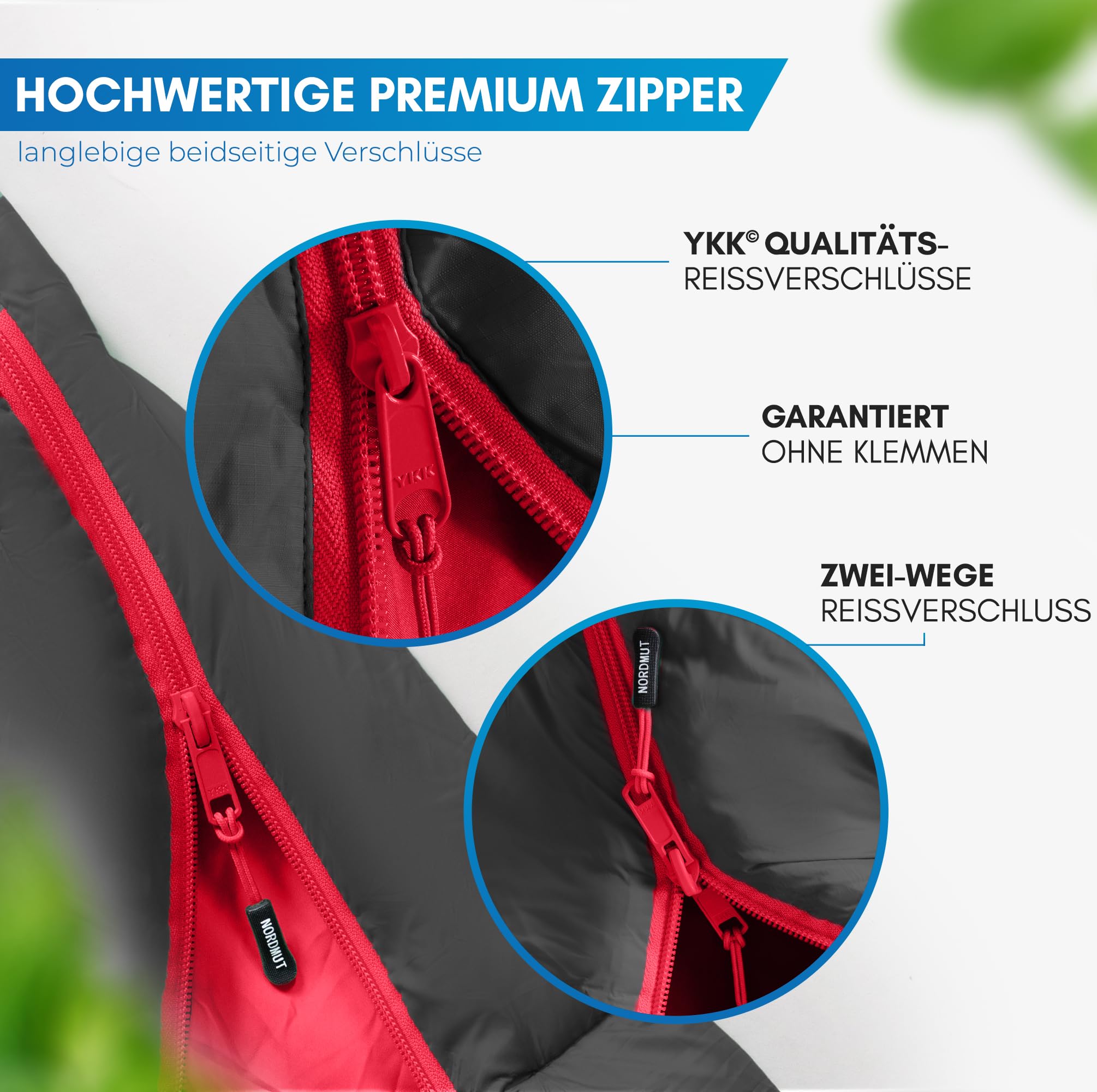 NORDMUT® Schlafsack Erwachsene – kleines Packmaß & Ultraleicht (900/1500g) – 3-Jahreszeiten (250 GSM) & Sommerschlafsack (100 GSM) – Mumienschlafsack für Camping, Outdoor & Festivals
