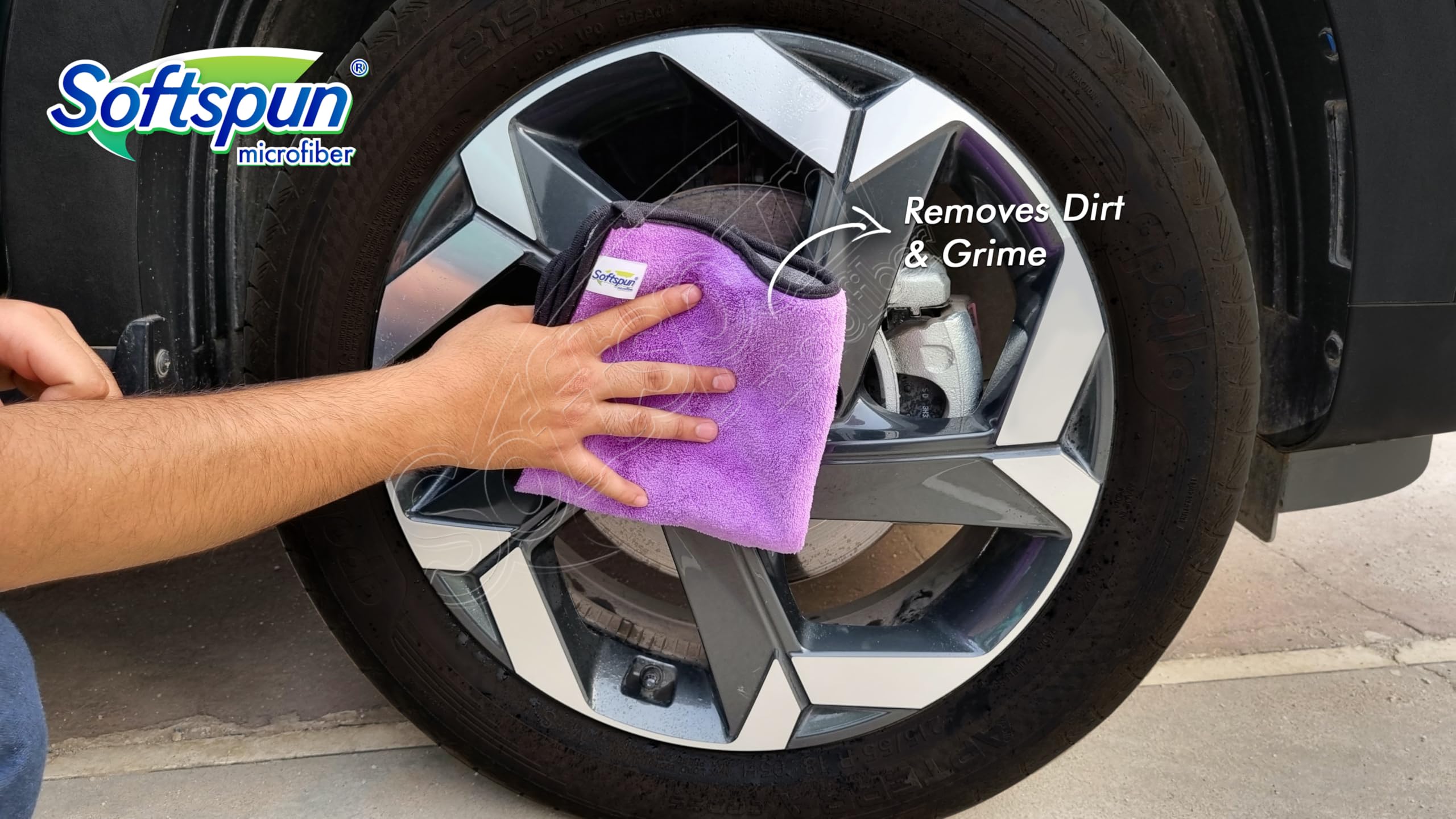SOFTSPUN 900 GSM, Microfiber Double Layered Silk Banded Edge Cloth 30X40 Cms 2 PCS, Purple! Extra Thick Microfiber Cleaning Cloths Perfect for Bike, Auto, Cars Both Interior and Exterior. - Image 6 thumbnail