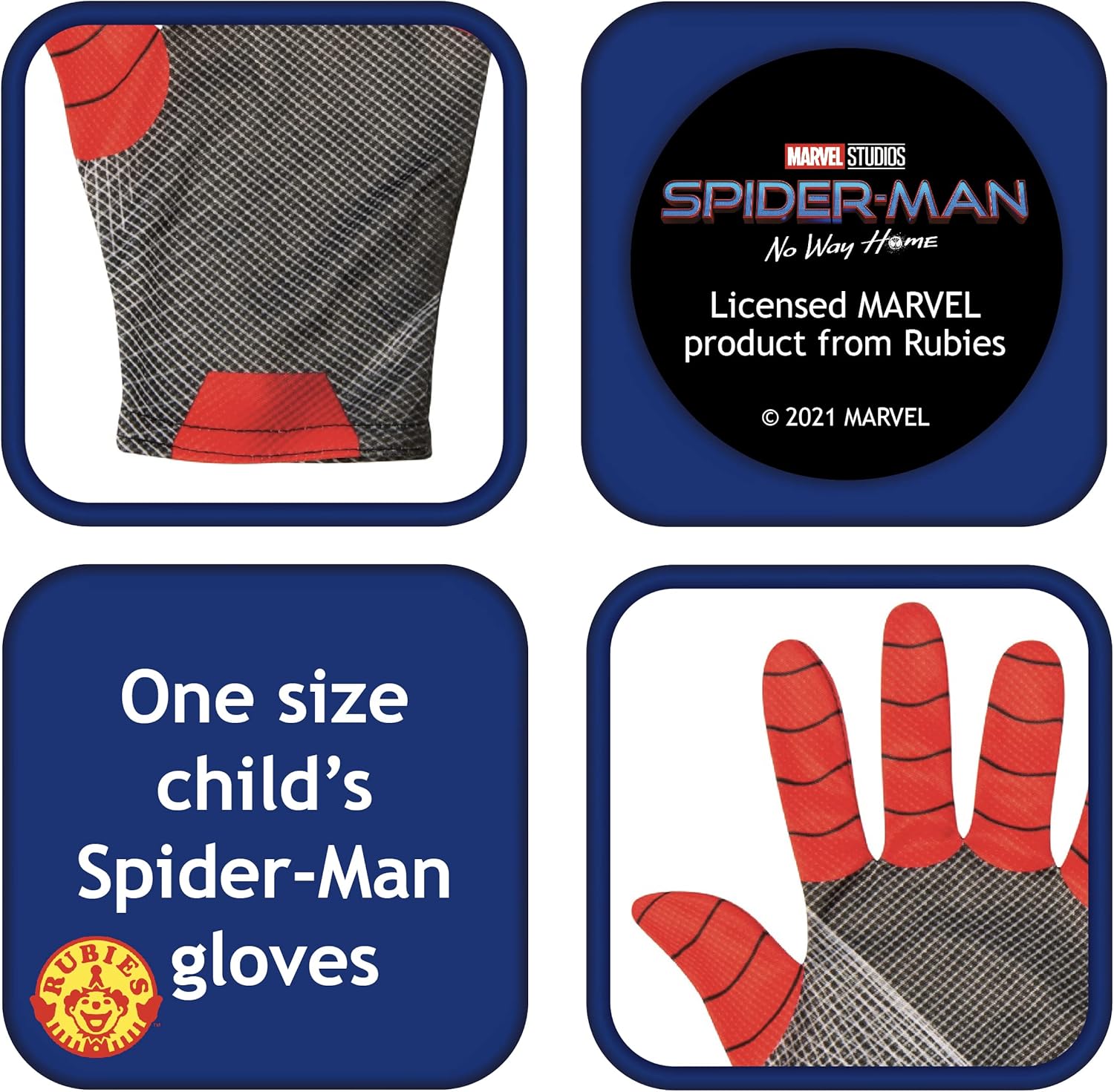 Miniatura 3 de Rubies Childs Marvel Spider-Man 3 - Guantes de disfraz versión 3 talla única color rojo y negro