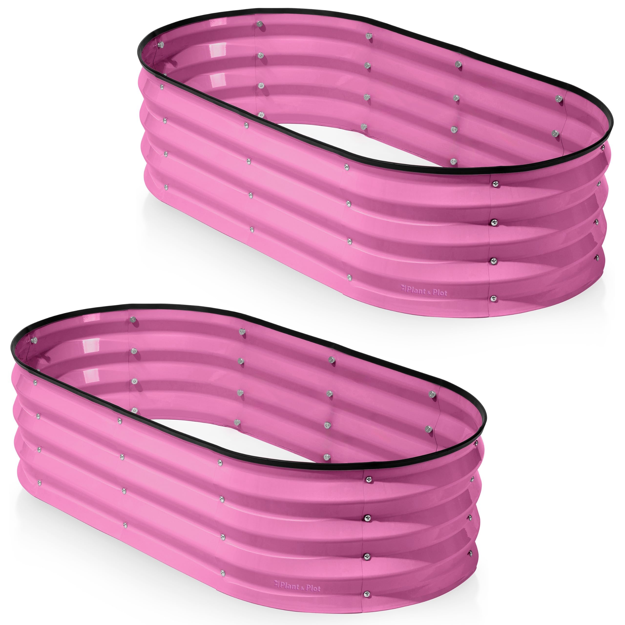 Galvanized Raised Garden Beds Outdoor // 4ร2ร1 ft (2-Pack) Planter Raised Beds for Gardening, Vegetables, Flowers (Pink) // Large Metal Garden Box