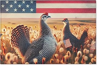 USA Flag Area Rug 24 * 36 in - Flint Hills, Greater Prairie Chicken, Little Bluestem