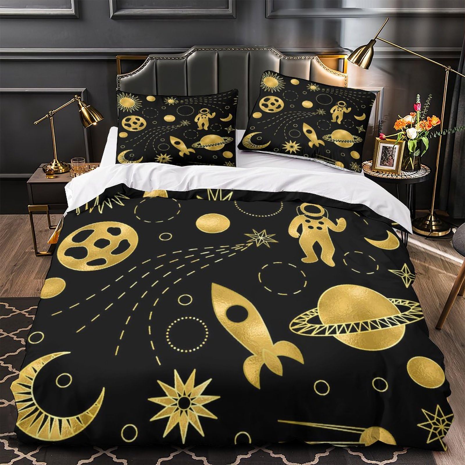 Décoration chambre espace housse de couette imprimée 3D
