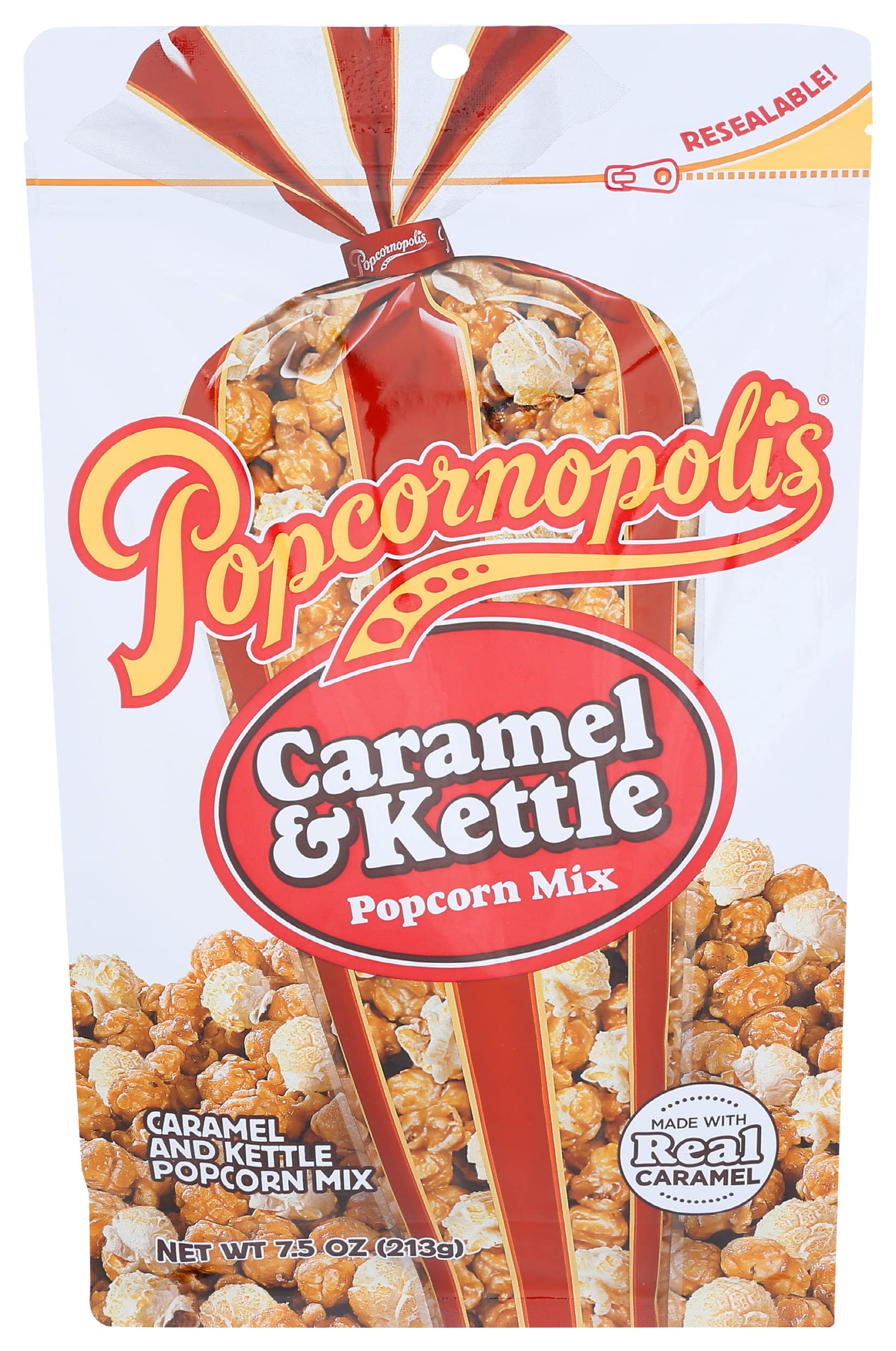 Popcornopolis Gourmet Caramel Popcorn Gallon Tin, Perfect Popped