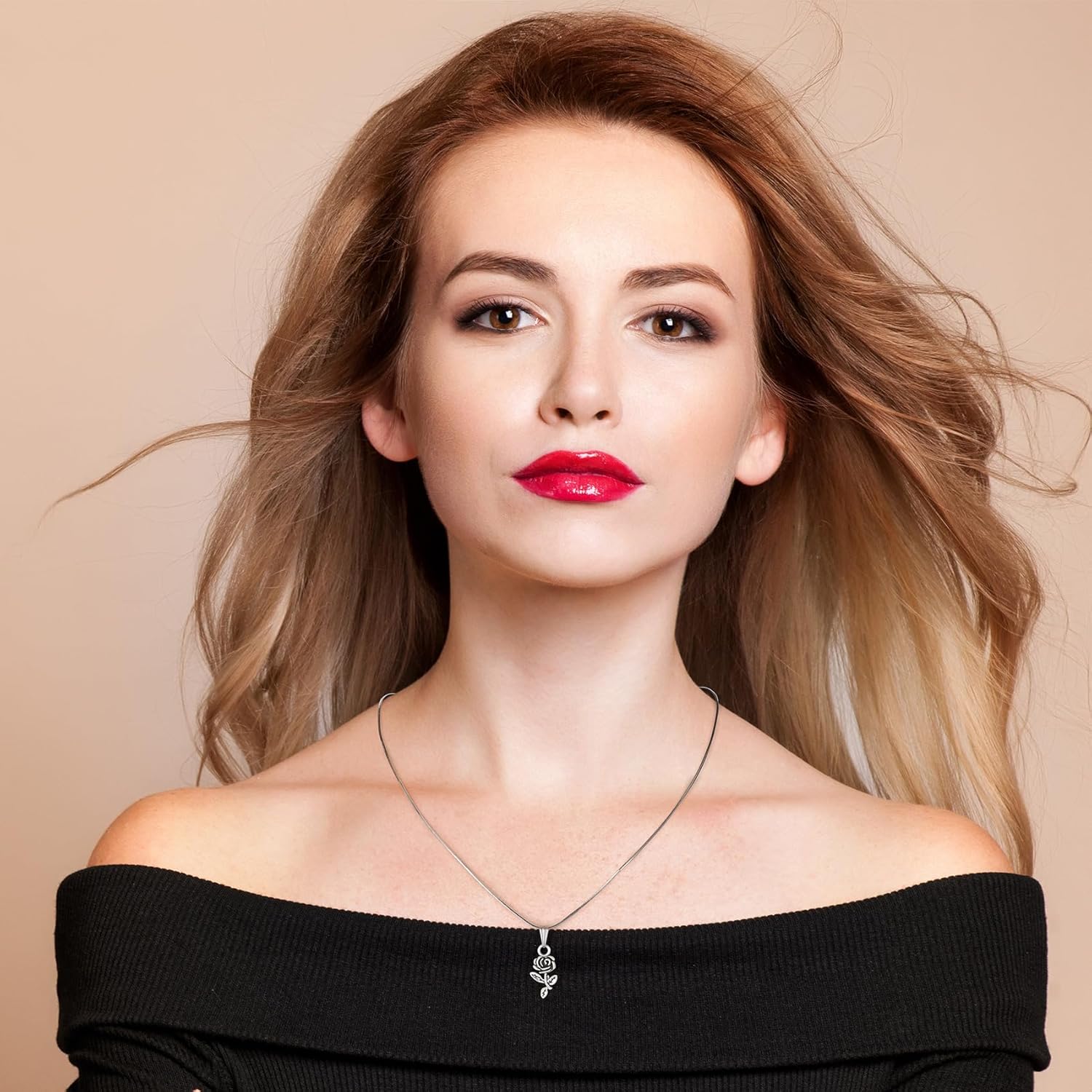 OIIKI 50PCS 3D Rose Charm Pendants, Alloy Mini Flower Pendants, Silver Plated Retro Rose Charm for Jewelry Making, DIY Necklace, Bracelets, Earrings for Women - Image 5