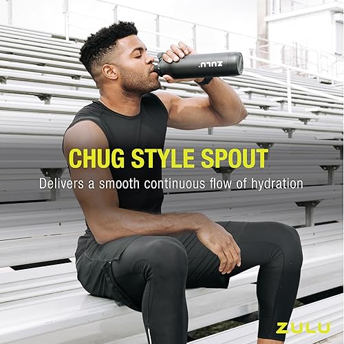 Miniatura 4 de ZULU Ace - Botella de agua de acero inoxidable aislada al vacío con boquilla de chug, tapa de bloqueo a prueba de fugas y base extraíble para
