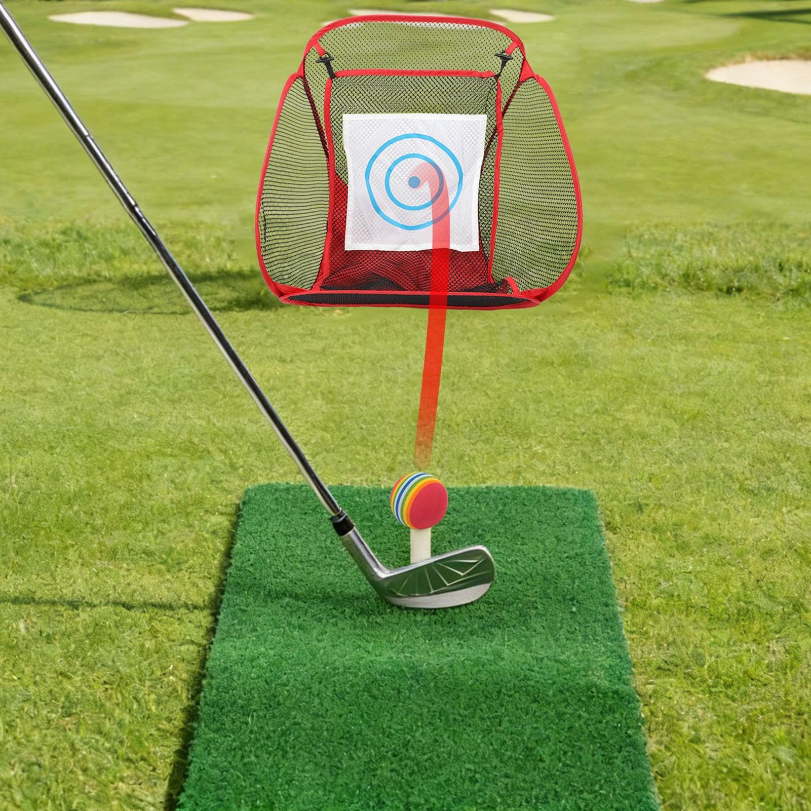 Red de Astillado de Golf, Red de Astillado Plegable con Tapete de Césped, Bolas, Perno Prisionero y Bolsa de Transporte para Entrenamiento para Práctica de Entrenamiento de