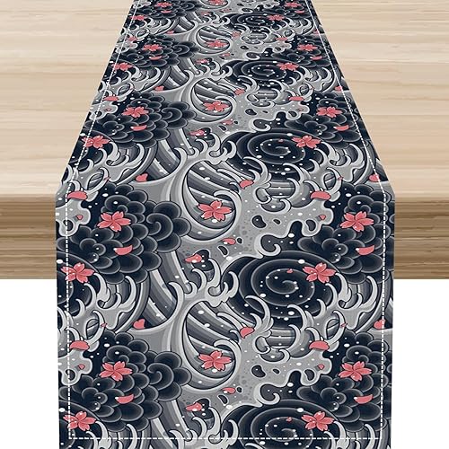 Miniatura 12 de Camino de mesa rosa de los años 70, diseño retro trippy estético, hippie, espiral, espiral, mínimo, ondas ranuradas, decoración central para el 70s