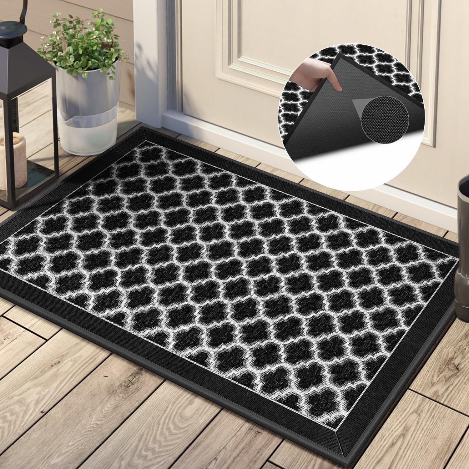 GOYLSER Indoor Door Mats for Entryway Non Slip, Black