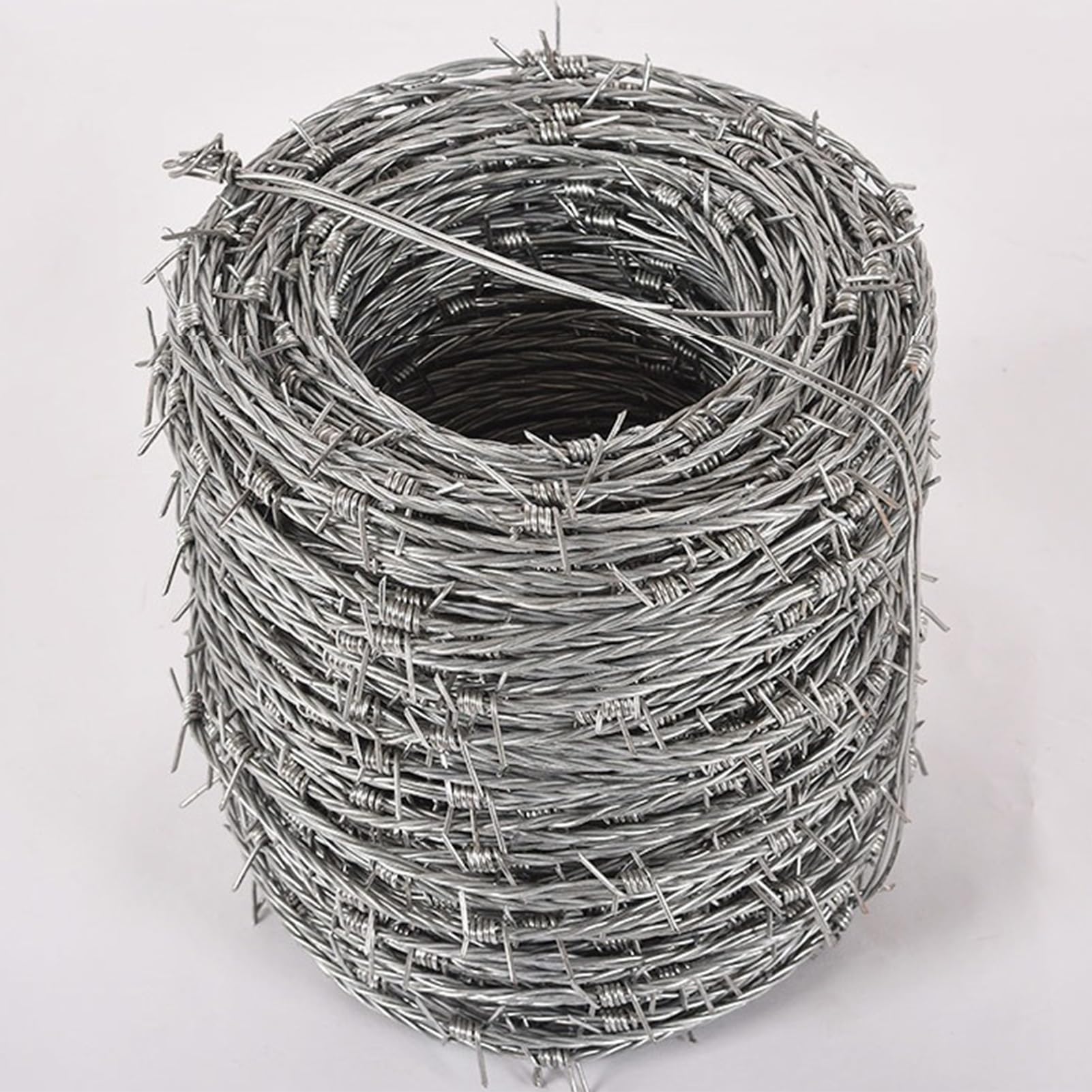 Alambre Espino Galvanizado Alambre de púas de 4 puntos, bobinas de alambre de púas antiescalada, alambre de púas en rollo para jardín al aire libre para cercas, bate de béisbol, artesanías residencia
