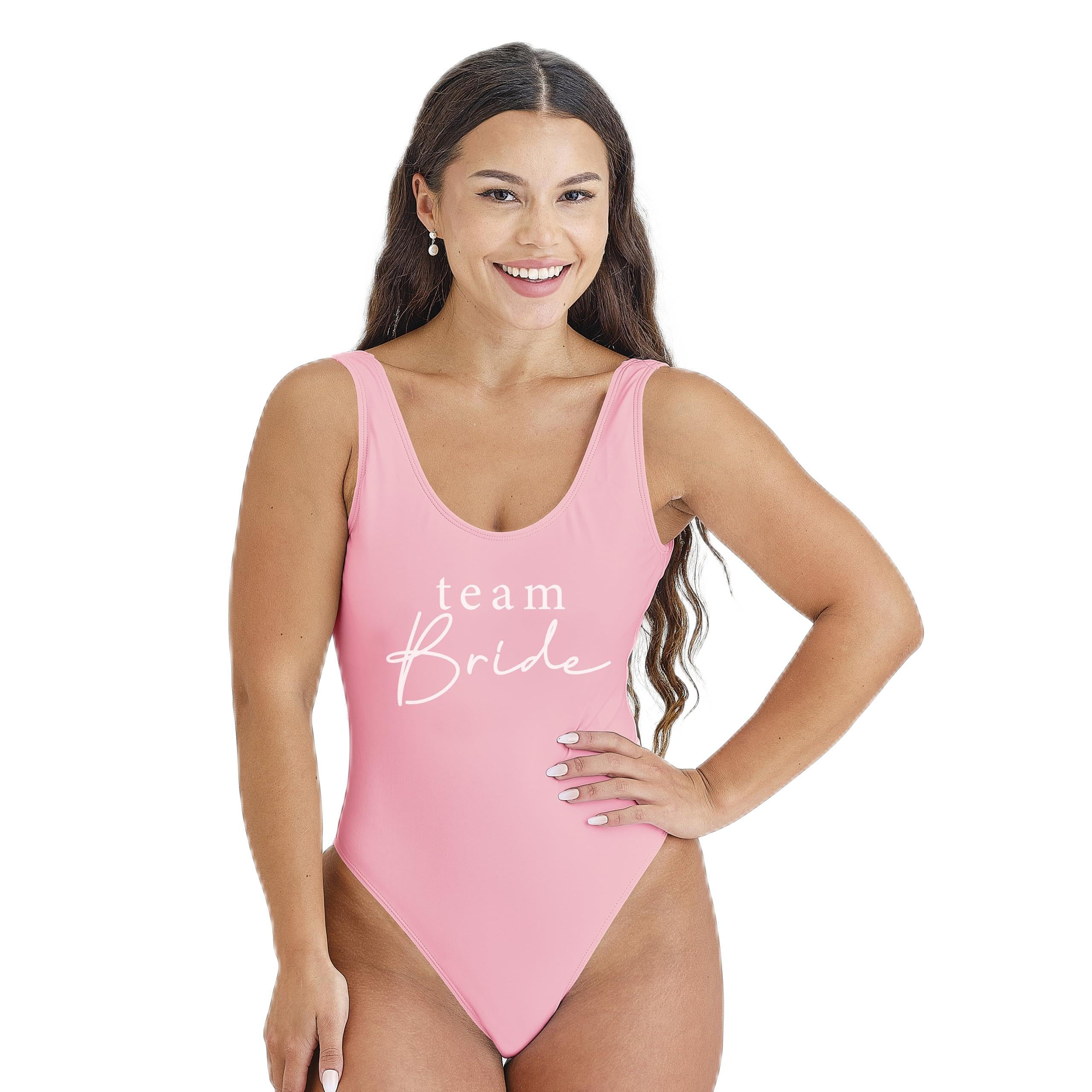 Addio Al Nubilato Costume Da Bagno Intero Donna 'Team Bride' Rosa